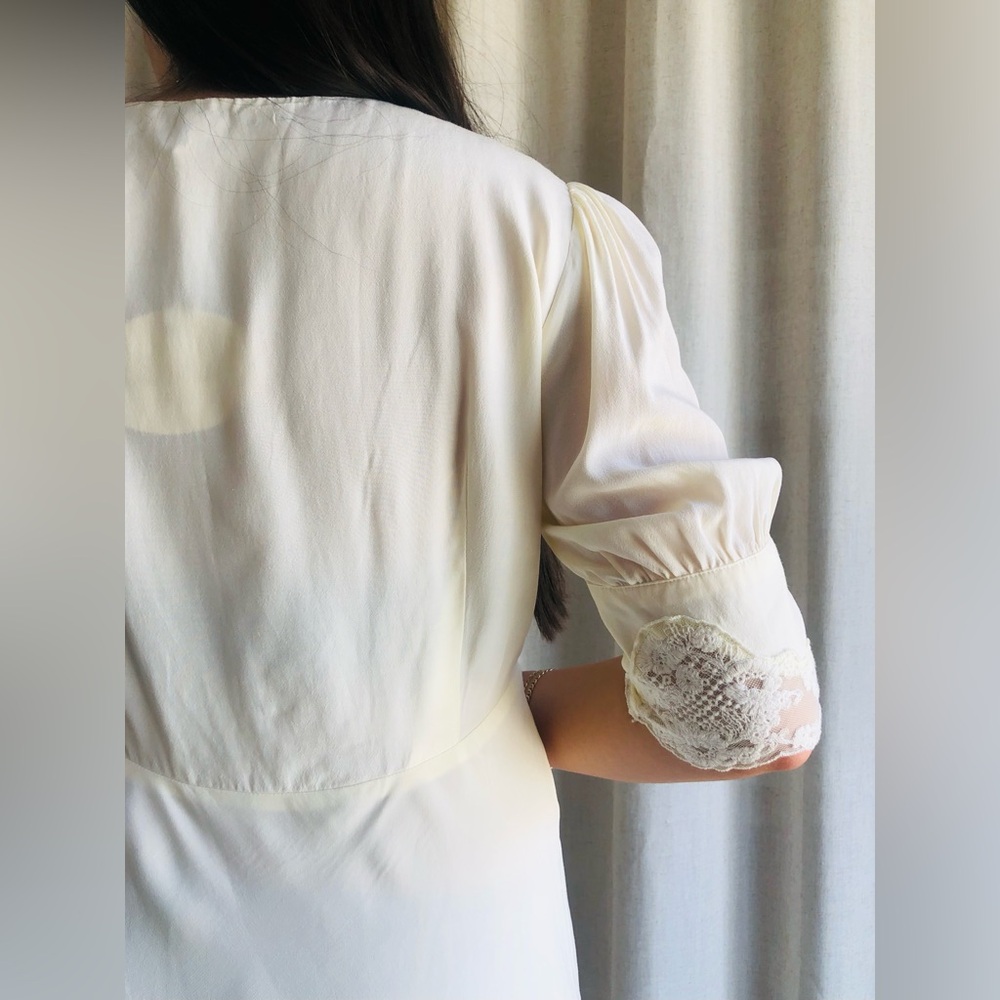 RIXO Bridal ‘Simone” Lace & Embroidered Cream Maxi Dress - Picture 5 of 13